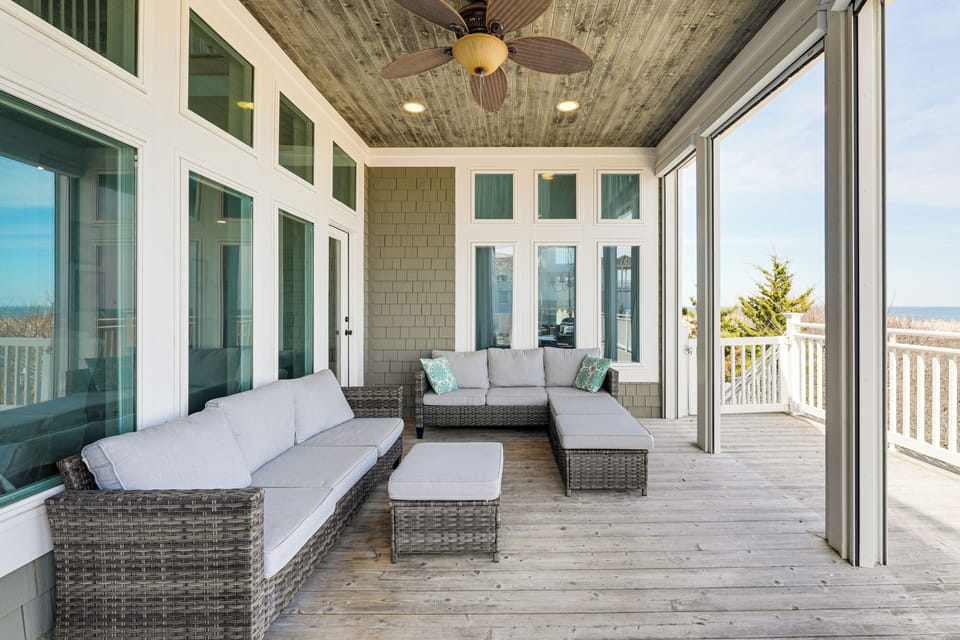 Covered Deck | Ocean View | Community Pool & Tennis Court Access