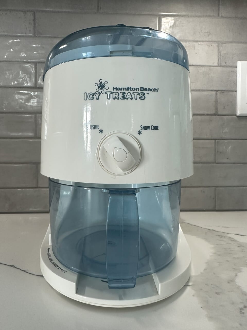 Slushie maker - just add ice and slushie syrup.