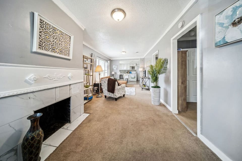 Step on in and find a lovely fireplace in the grand entrance
