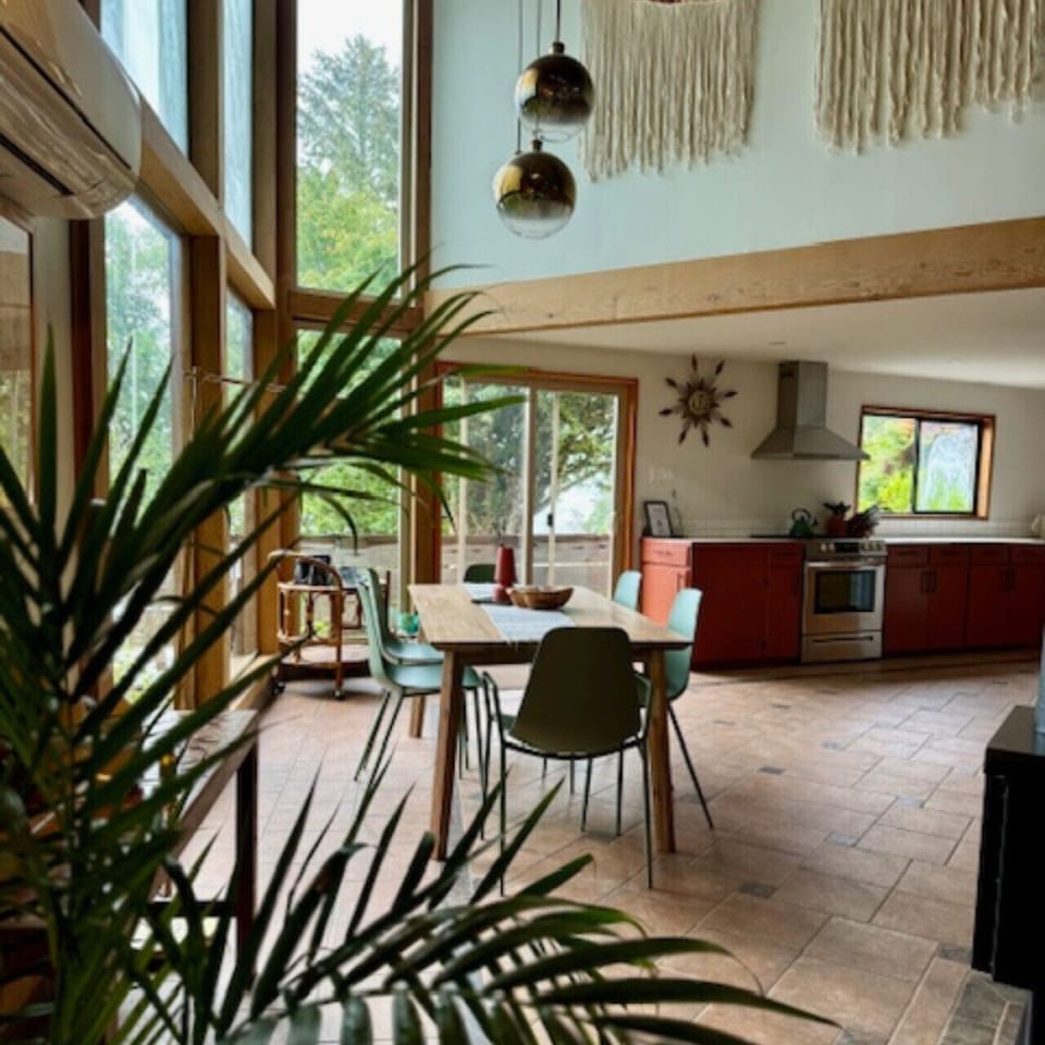 Dining area with views of the ocean