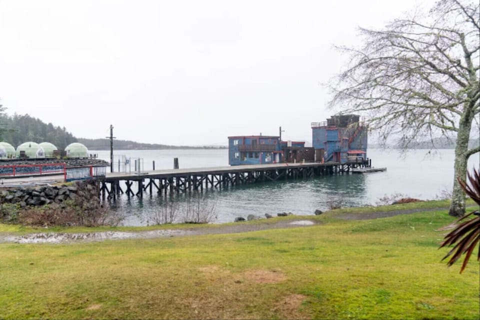 View of the inlet harbour and the historical Ice House.