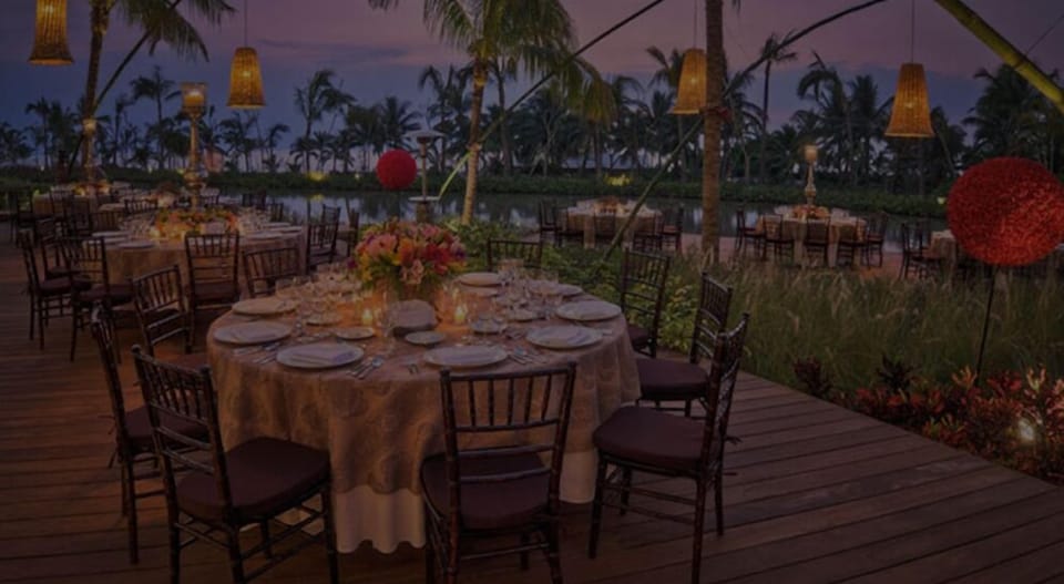 Outdoor banquet area
