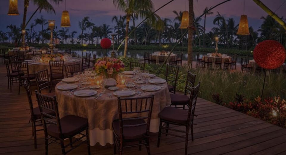 Outdoor banquet area