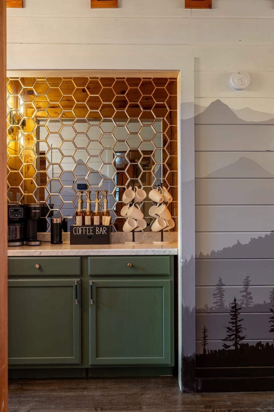 large coffee bar on the main floor. Waiting for you, when you're not ready to start your day yet