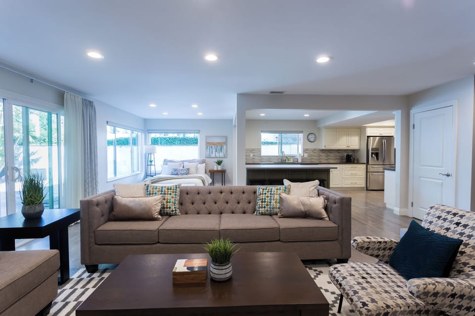 You get a sense of the space from the living room. 
