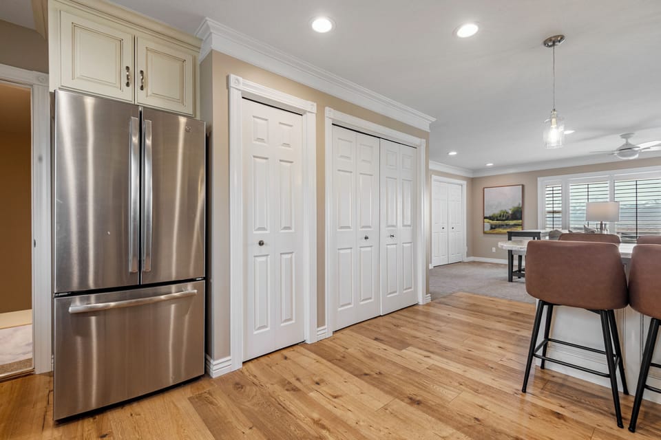 The Cottage kitchen has beautiful custom cabinetry, comes fully stocked with all major conveniences