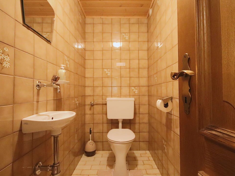 Toilet Seat, Bathroom, Bathroom Sink, Toilet, Plumbing Fixture, Flooring, Wall, Sink, Floor, Interior Design