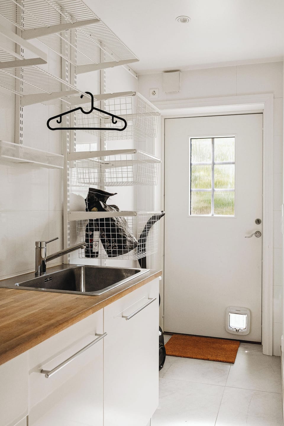 Door leads out to the backyard patio.