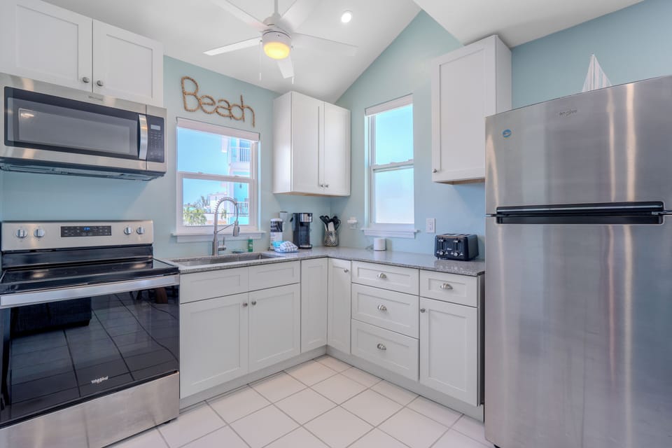 All the kitchen appliance's you would need.