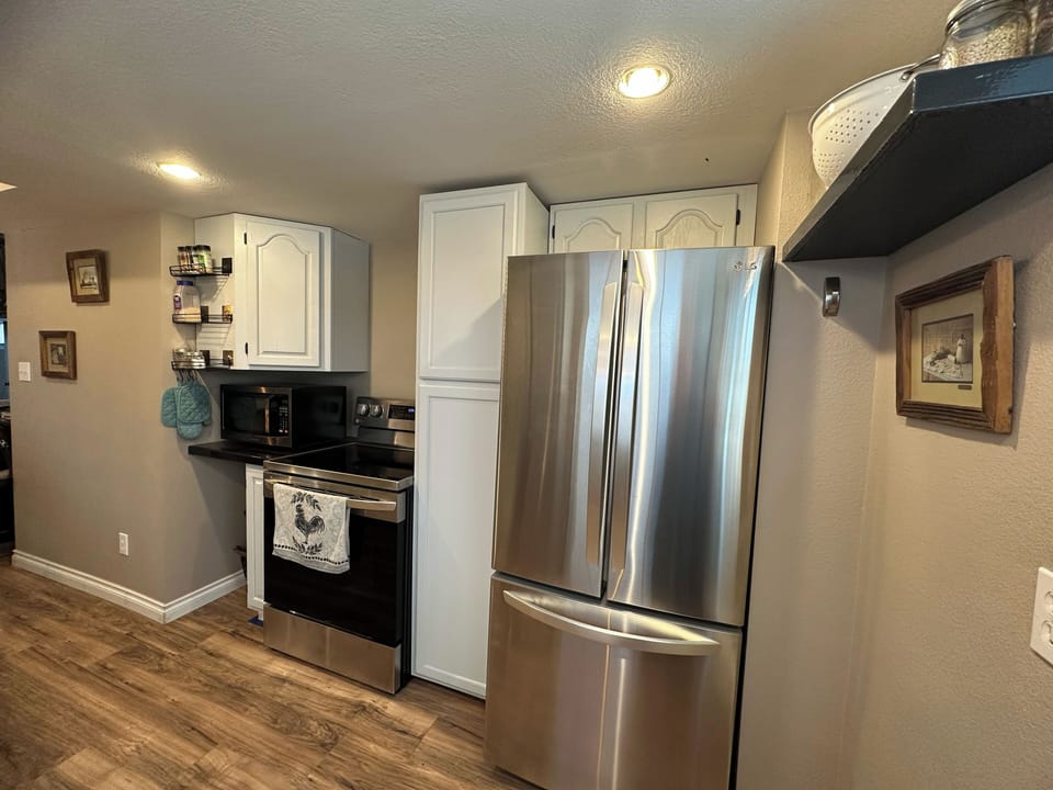 Kitchen appliances from sink.