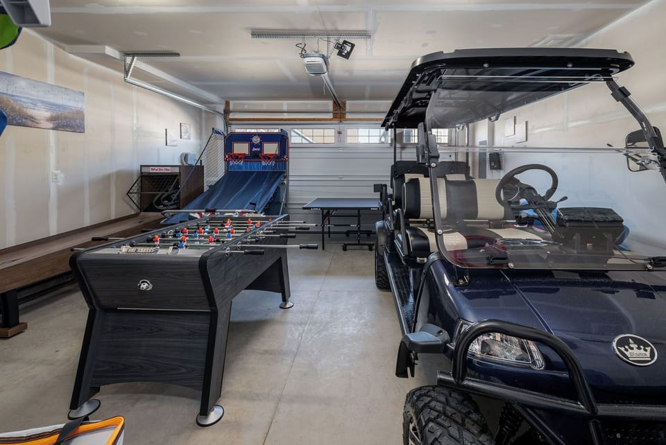 Enjoy our converted garage that is now a gameroom including Skeeball!
