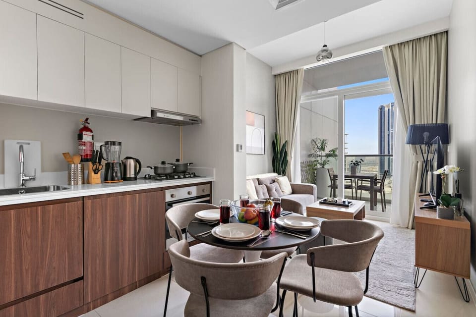Modern Kitchen & Living Space: Stylish decor and stunning views invite relaxation and fun!