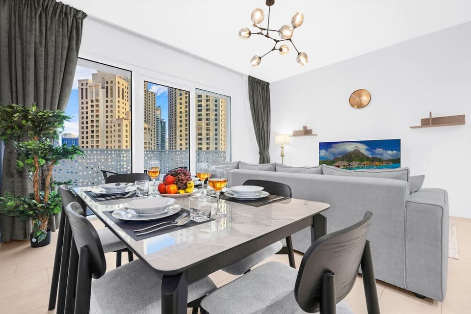 Dining Room with Skyline Views: Dine in style with breathtaking vistas and modern elegance!