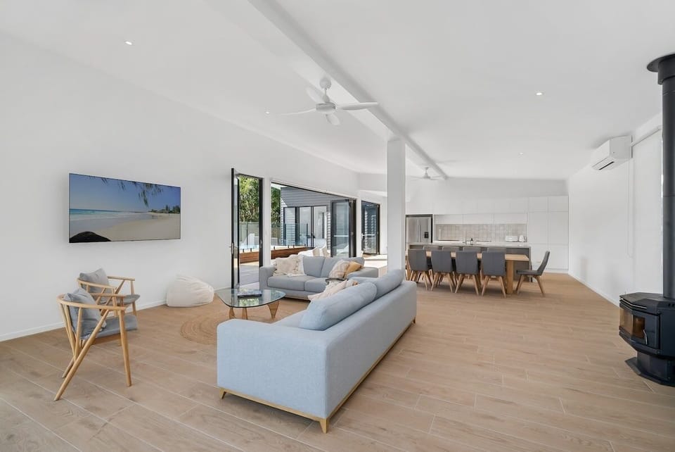 Open plan living and dining.
