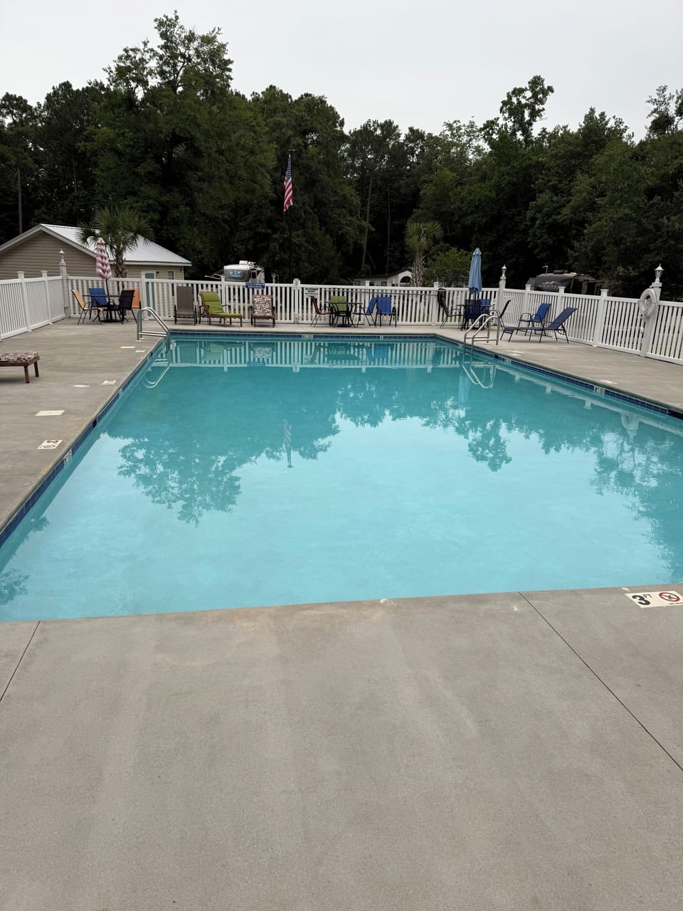 Huge pool steps away