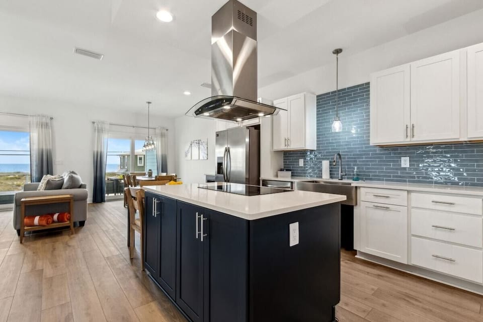 Spacious kitchen w/ ocean views