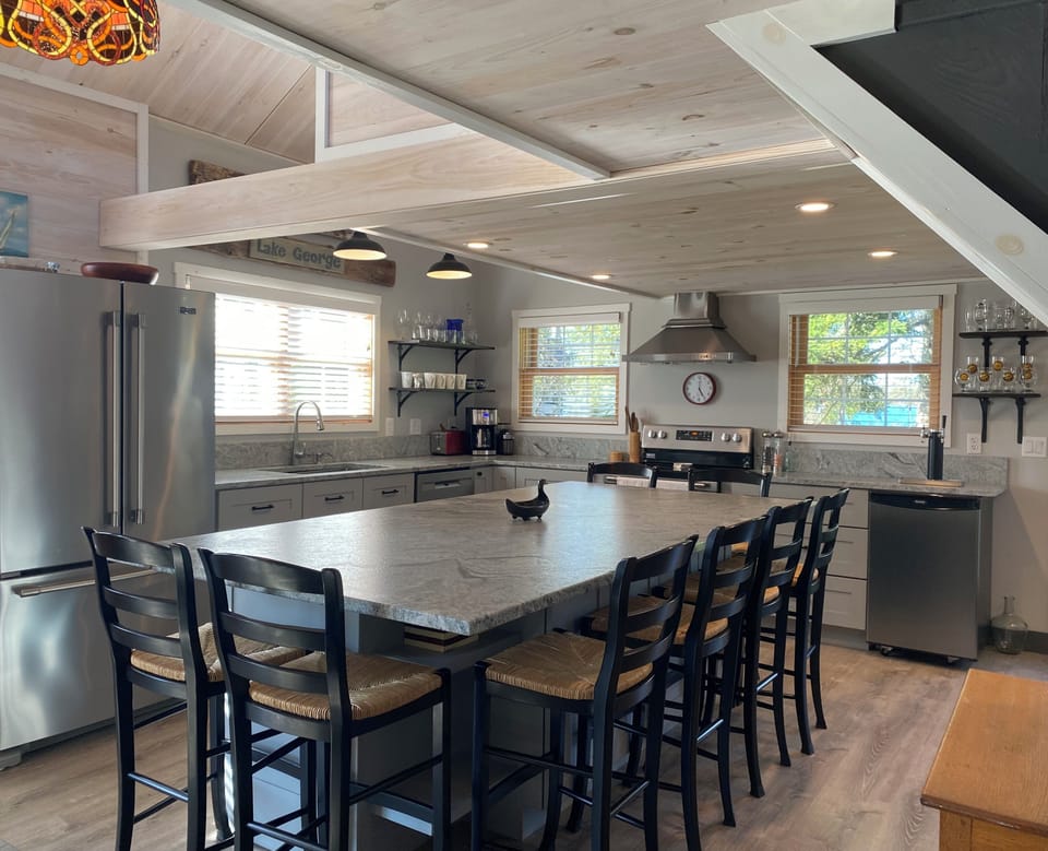 Large kitchen island to gather for meals