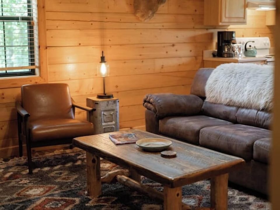 Beautiful log coffee table crafted by local, Neil Martin!