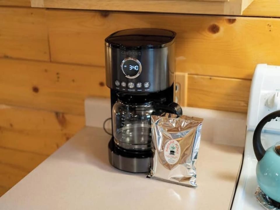 Coffee maker with locally roasted Rozark Hills Coffee