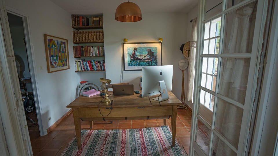 Office with fibre internet, desk and printer.  Extensive library of cooking books.
