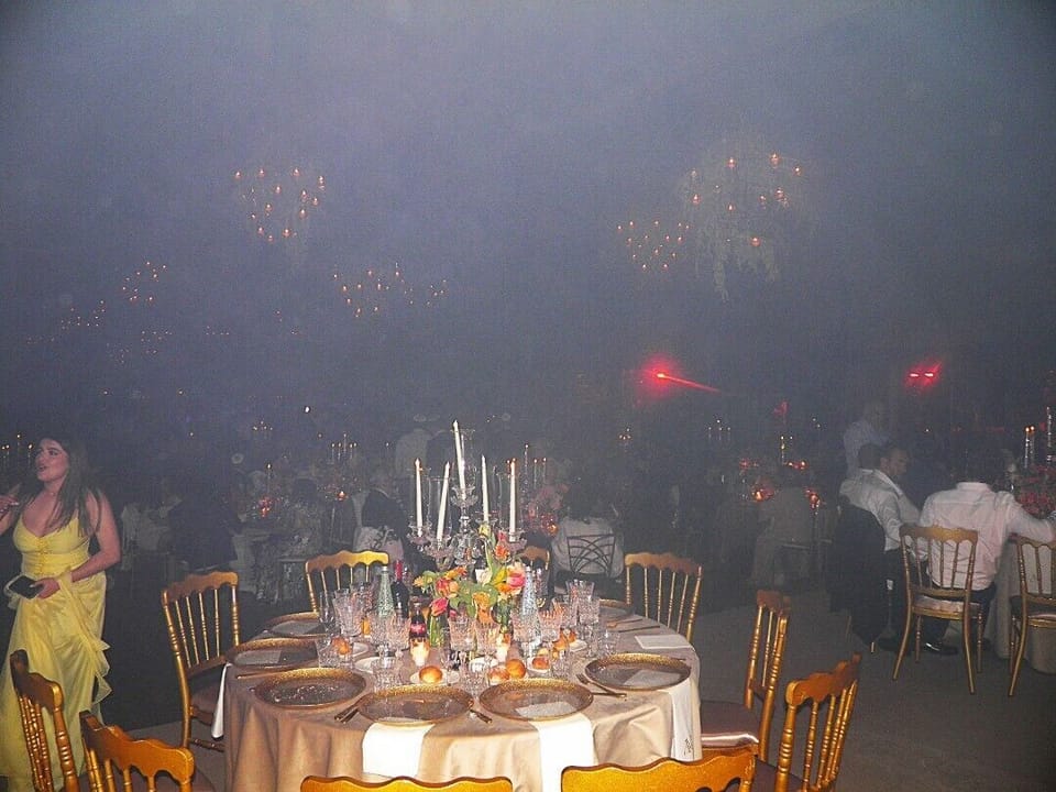 Outdoor banquet area