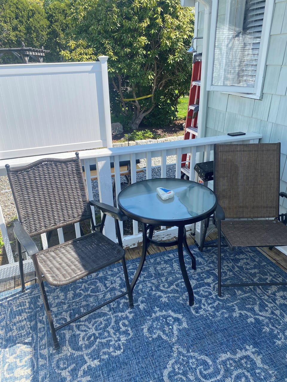 deck seating for another 2 feel free to bring out a kitchen chair or 2 