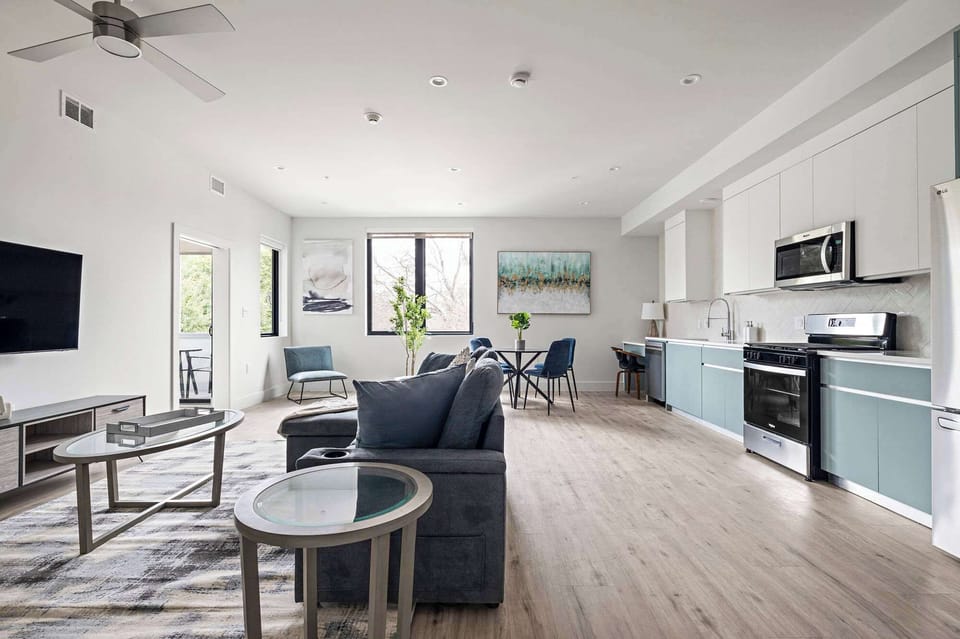 Living room with modern furnishings
