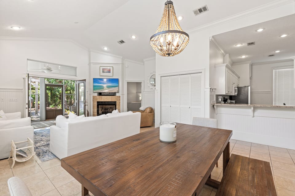 Open Concept Living Area with Screened Porch