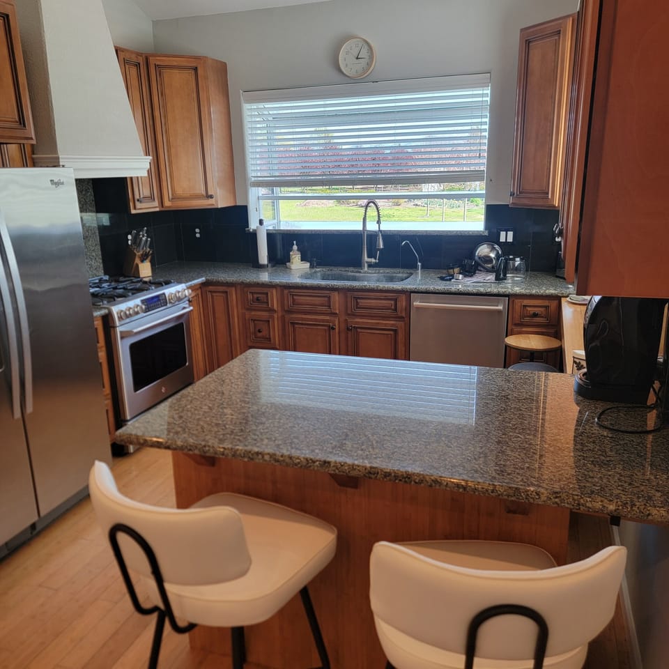 Kitchen with counter height bar