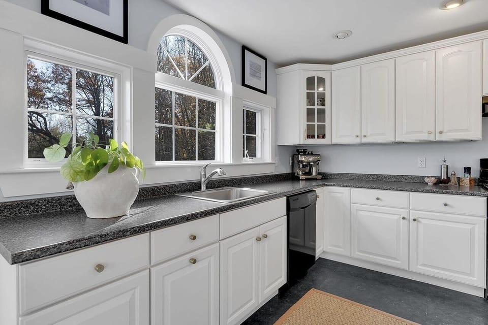 Kitchen with new appliances in 2025.
