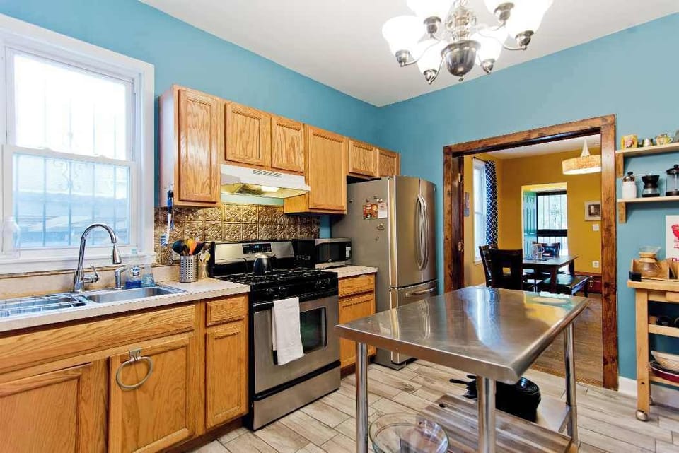 Kitchen with appliances and a gas stove; perfect for making home cooked meals!
