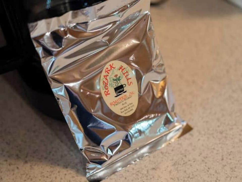 Locally roasted Rozark Hills Coffee