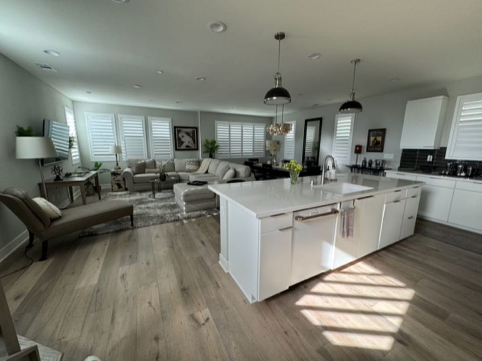 Open kitchen/living dining area