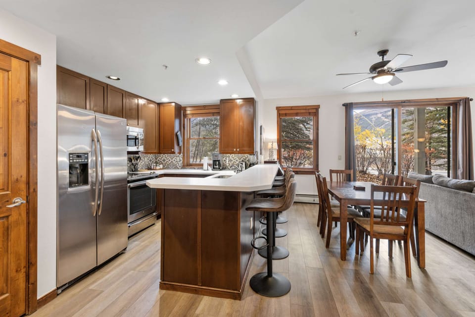 Kitchen: Drip coffee maker, Crockpot, blender, waffle maker, toaster, cooking utensils, tableware