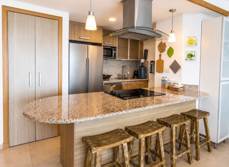 Full kitchen includes washer and dryer, coffee maker, toaster, microwave, etc.