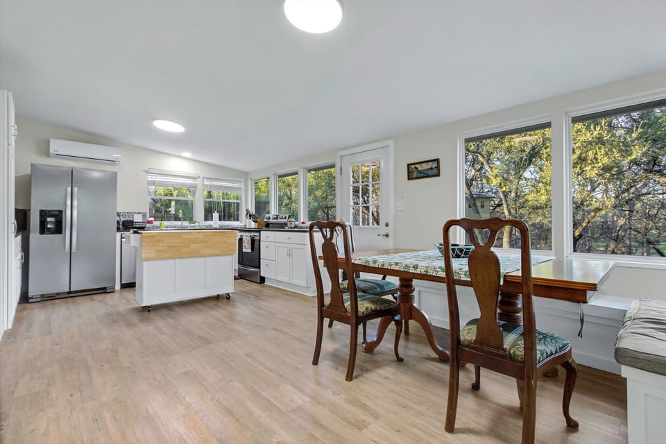 The dining is adjacent to the kitchen