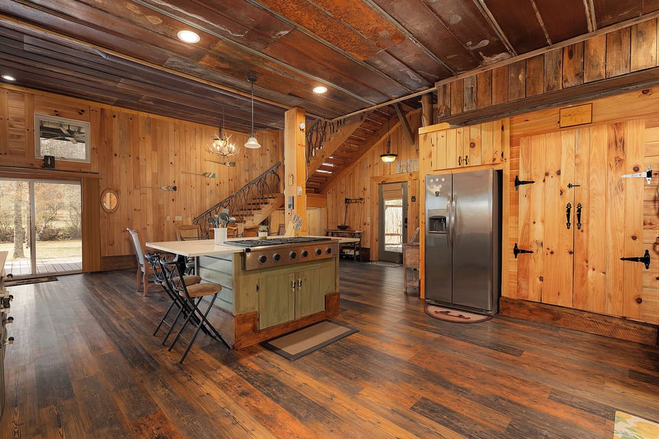 Rustic Retreat - Kitchen Island with Seating