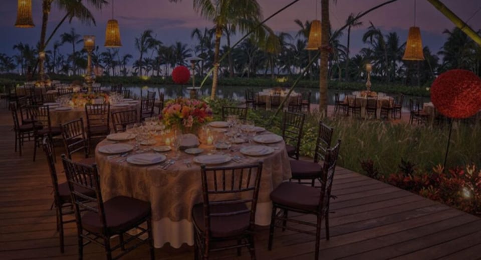 Outdoor banquet area