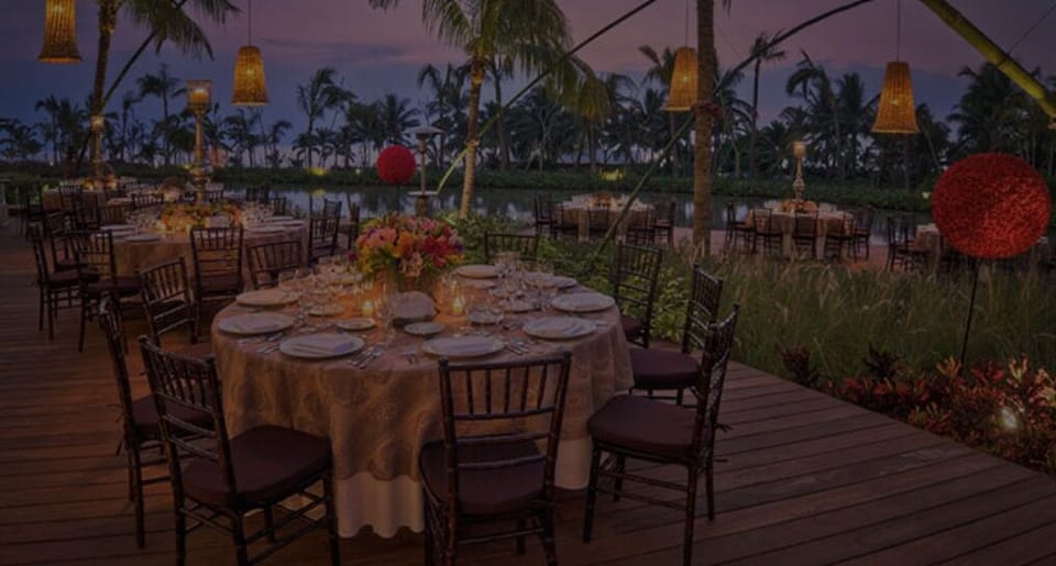 Outdoor banquet area