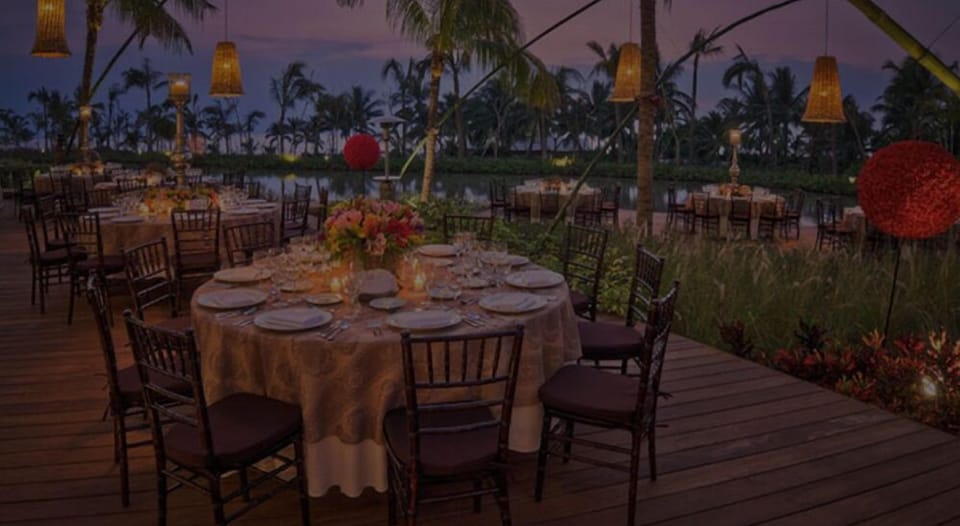 Outdoor banquet area