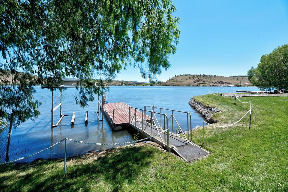 View of the dock from the backyard
