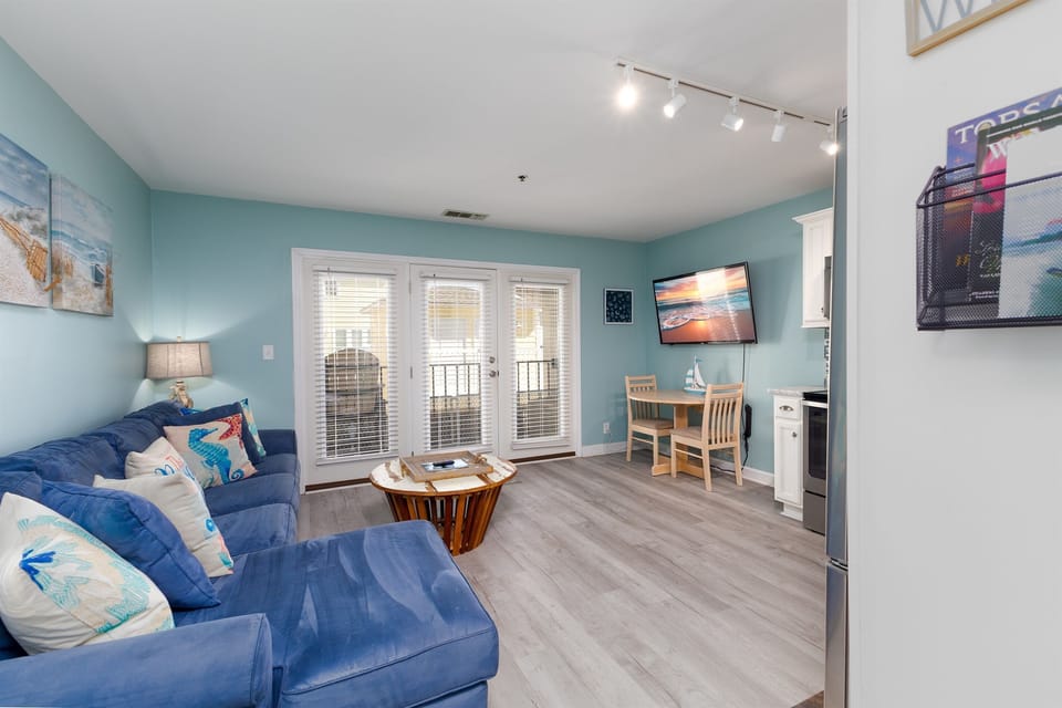 Coastal-inspired living area