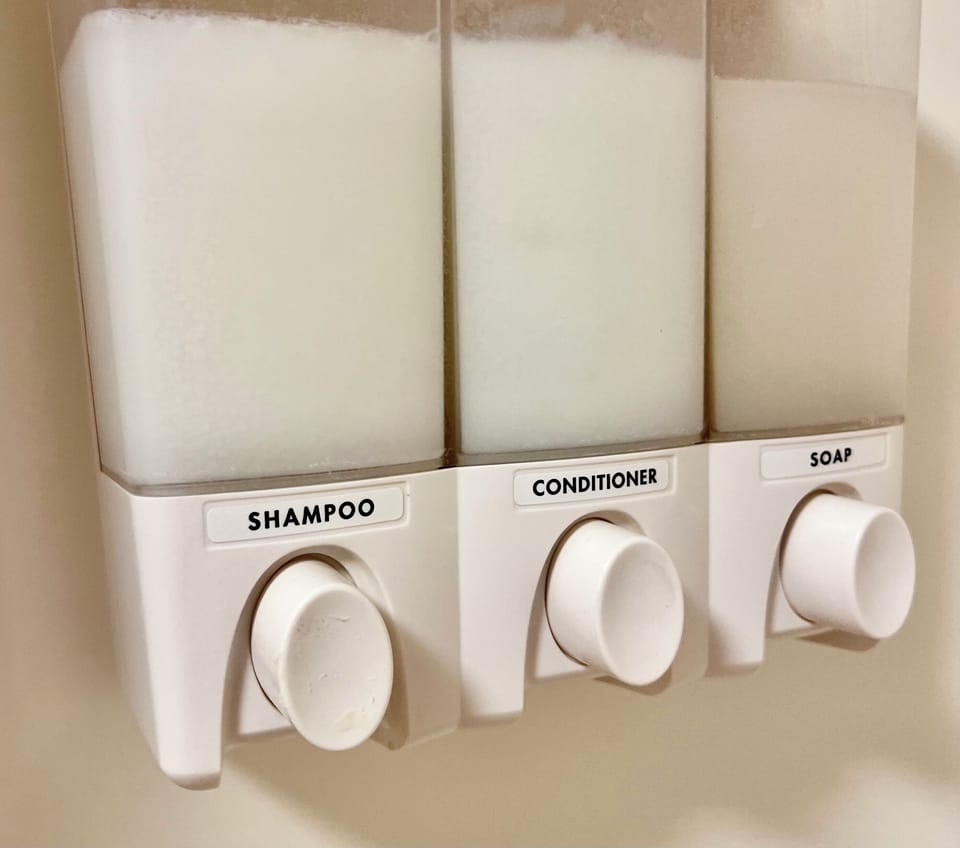soap shampoo and condition in each bedroom.