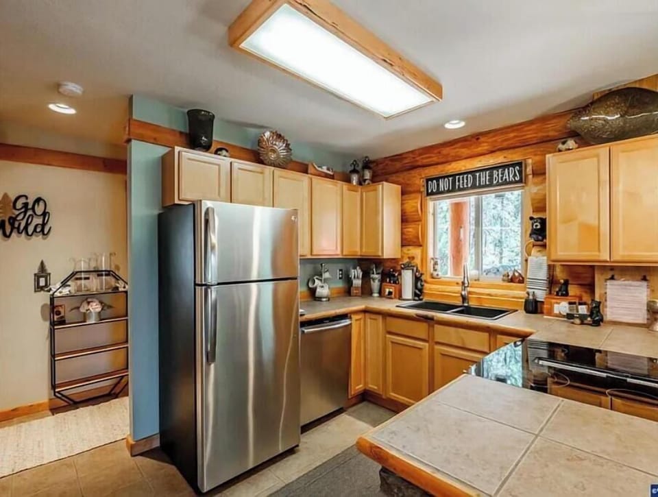 Fully stocked kitchen with cabinet of spices