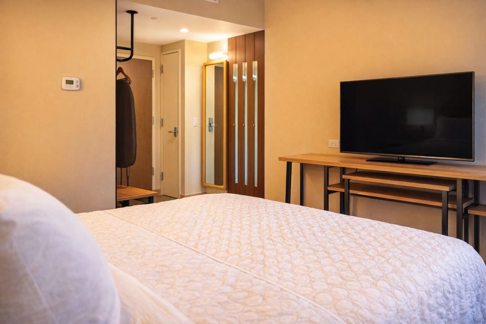 Recharge in a tidy, contemporary room designed for easy stays.