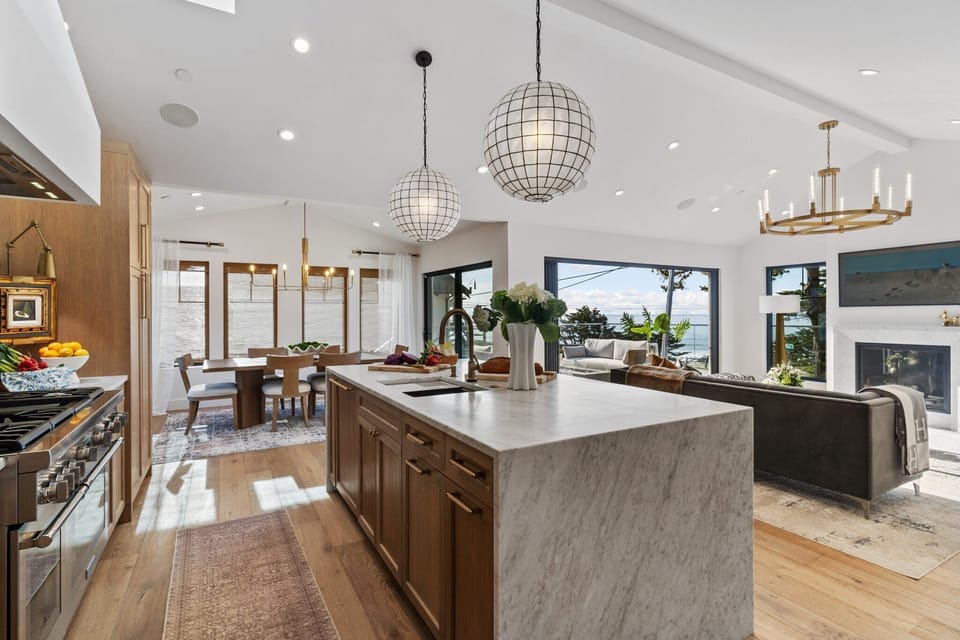 Indoors, Kitchen, Kitchen Island, Home Decor, Chandelier