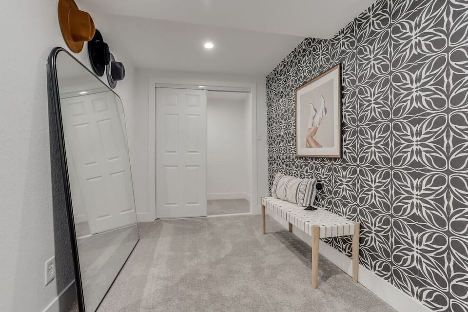 Third bedroom on lower level with a queen bed