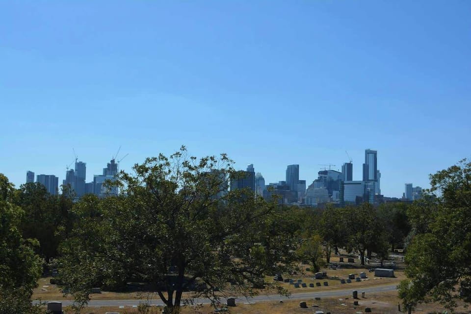 View of downtown over Historic cemetary