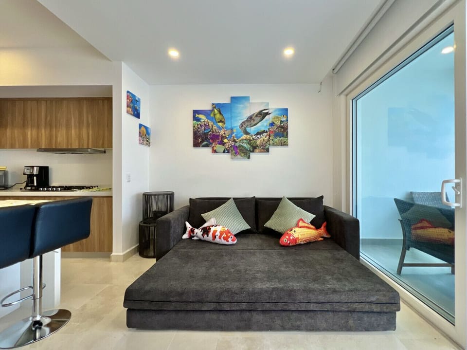 Sofa converted into king-size bed