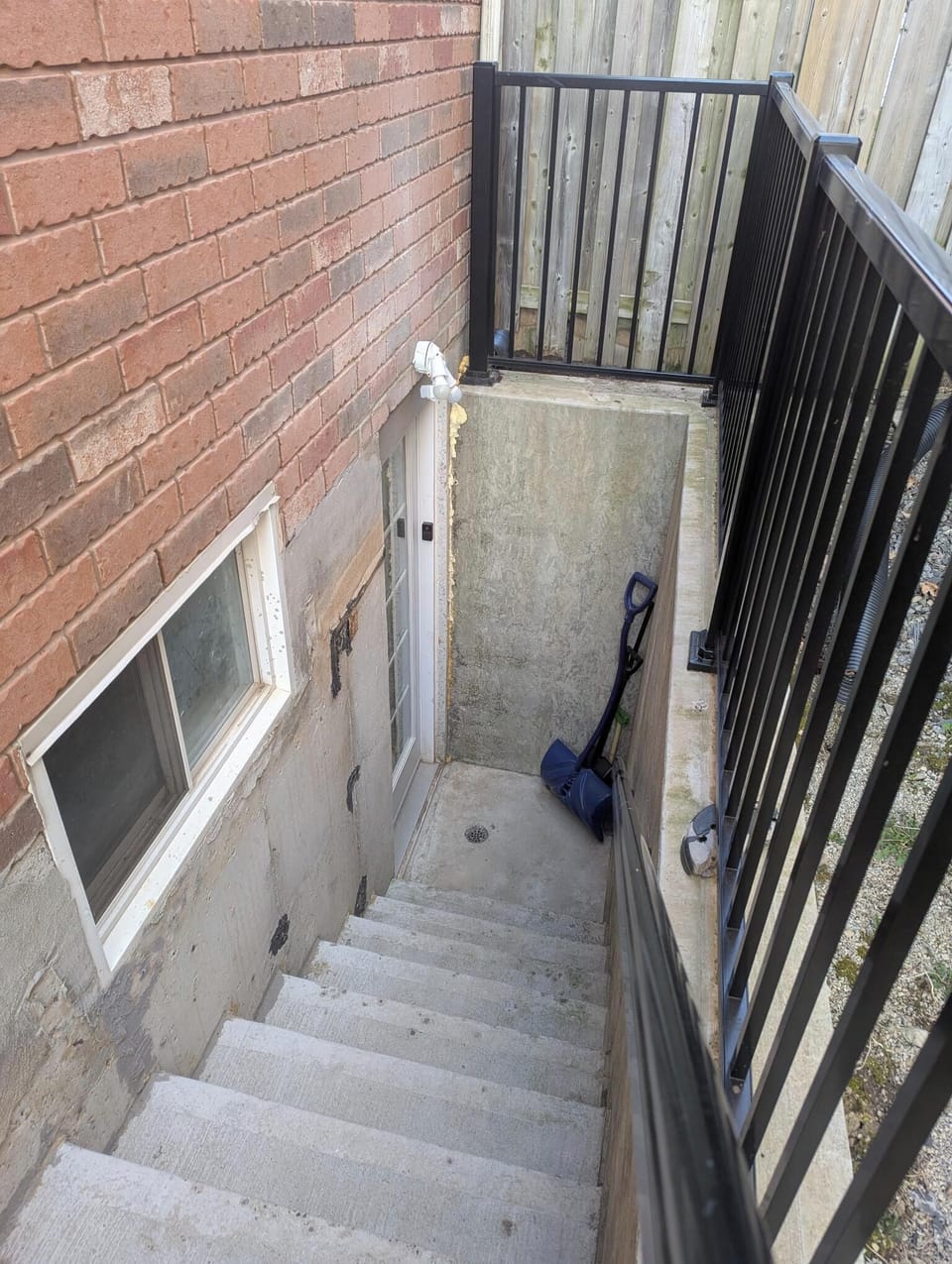 Private stairs to Basement Entrance